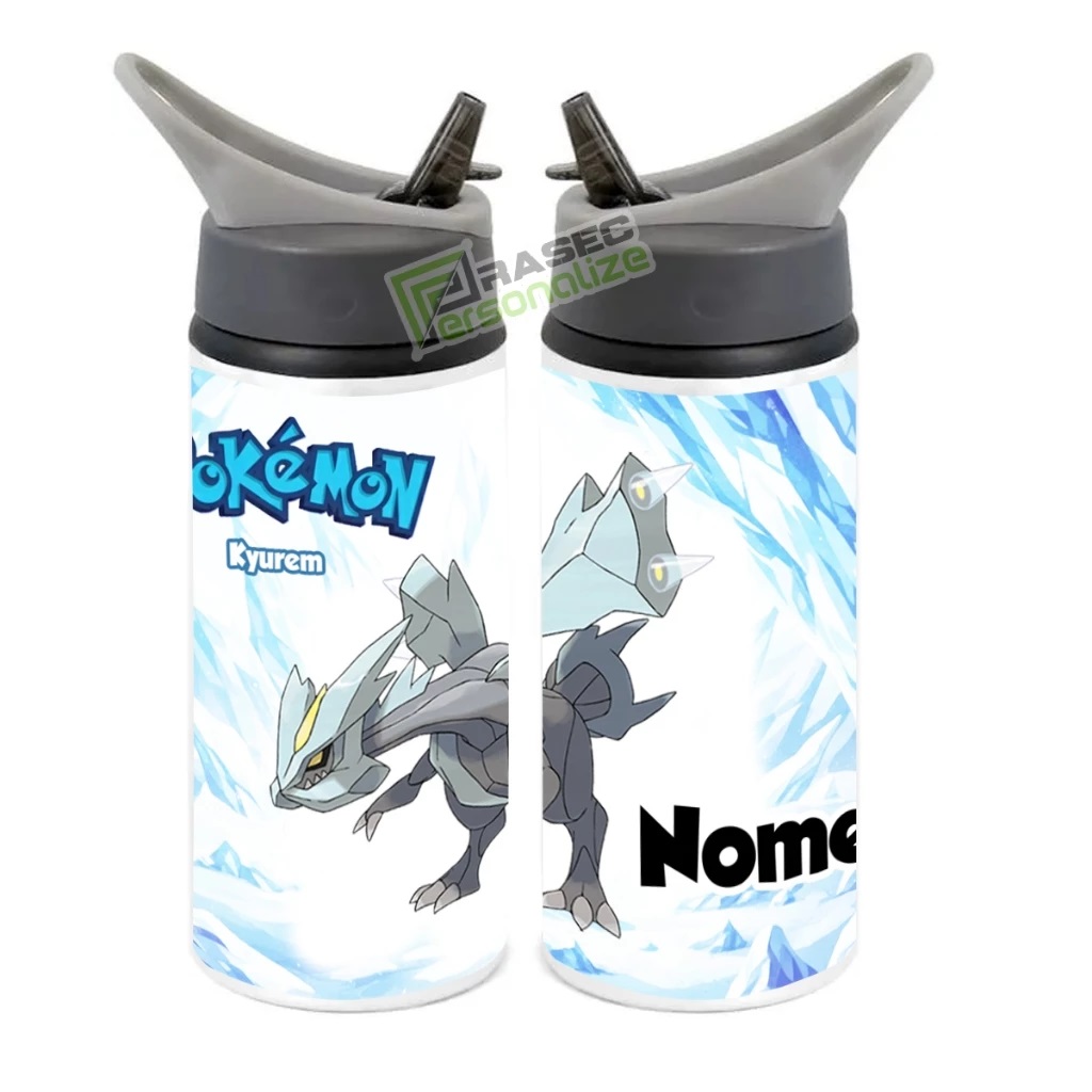 Squeeze de Alumínio Pokémon Kyurem Personalizado com Canudo Volta às Aulas